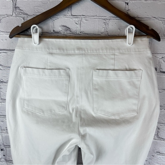 SPANX Flared‎ Pull-On Cropped Jeans Tummy Control Stretch Women’s Large White - Picture 5 of 12